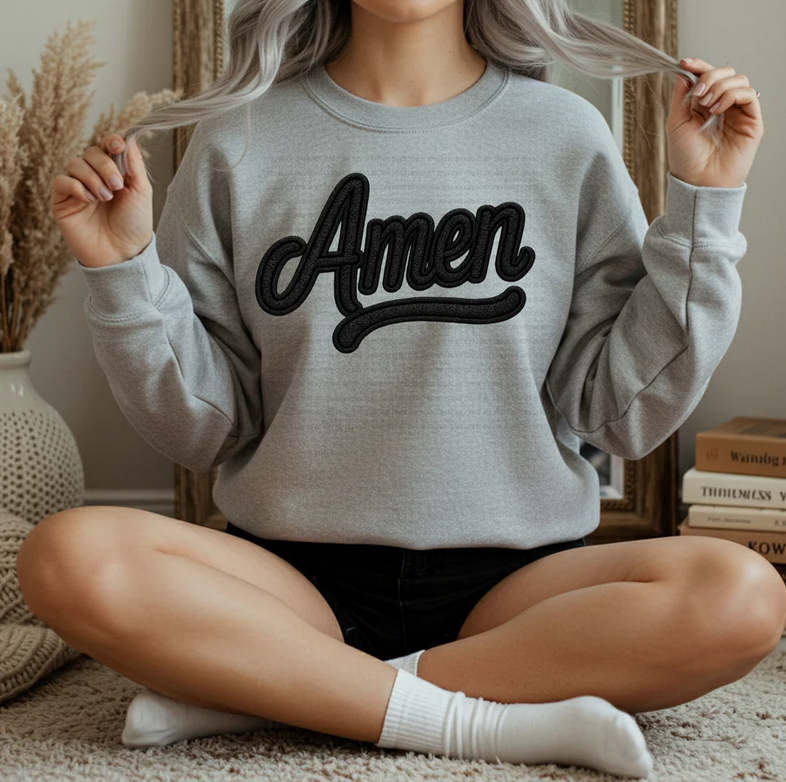 Amen Faux Embroidery
