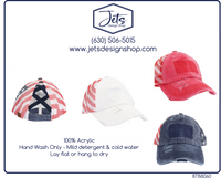 American Flag Criss Cross High Pony C.C. Ball Cap