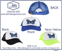 Blue Abstract Butterfly C.C. Trucker Ball Cap