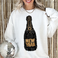 Champagne Bottle Black