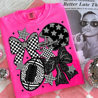 Checkered Coquette Football (Black & White)