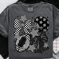 Checkered Coquette Football (Black & White)