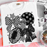 Checkered Coquette Football (Black & White)
