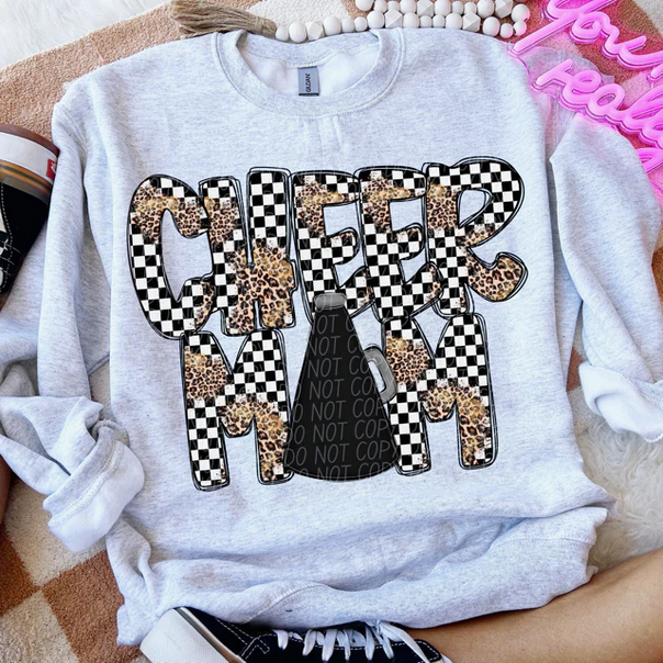 Cheer Mom Mega Phone (Checkered Leopard)