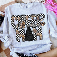 Cheer Mom Mega Phone (Checkered Leopard)