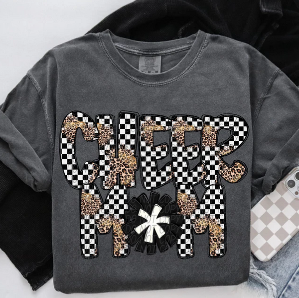 Cheer Mom Poms (Checkered Leopard)