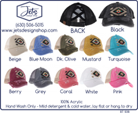 Distressed Aztec Patch High Pony Criss Cross C.C. Ball Cap