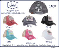 Embroidered Top Knots and Coffee Patch High Pony Criss Cross C.C. Ball Cap