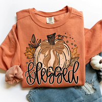 Fall Glitter Pumpkin Blessed