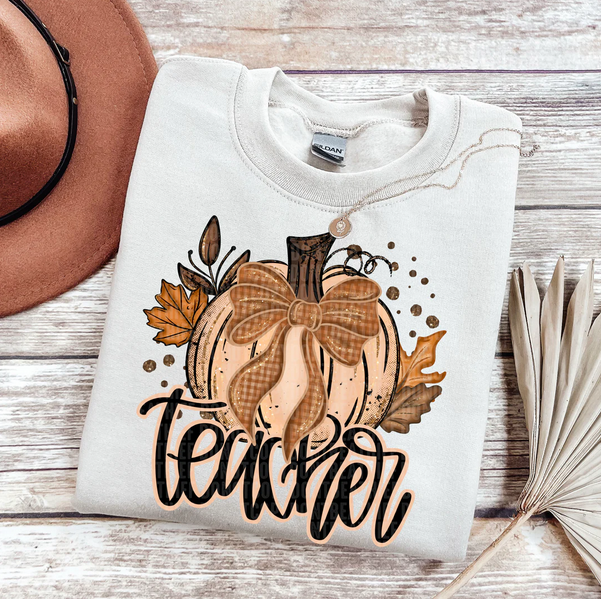 Fall Glitter Pumpkin Teacher
