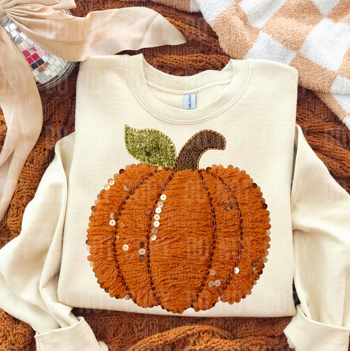 Fall Pumpkin Faux Yarn Sequins