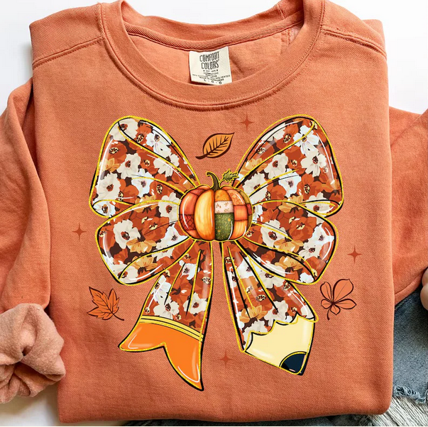 Fall Teacher Coquette Bow