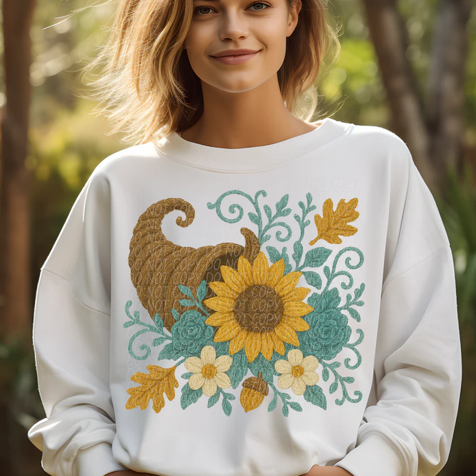 Faux Yarn Cornucopia