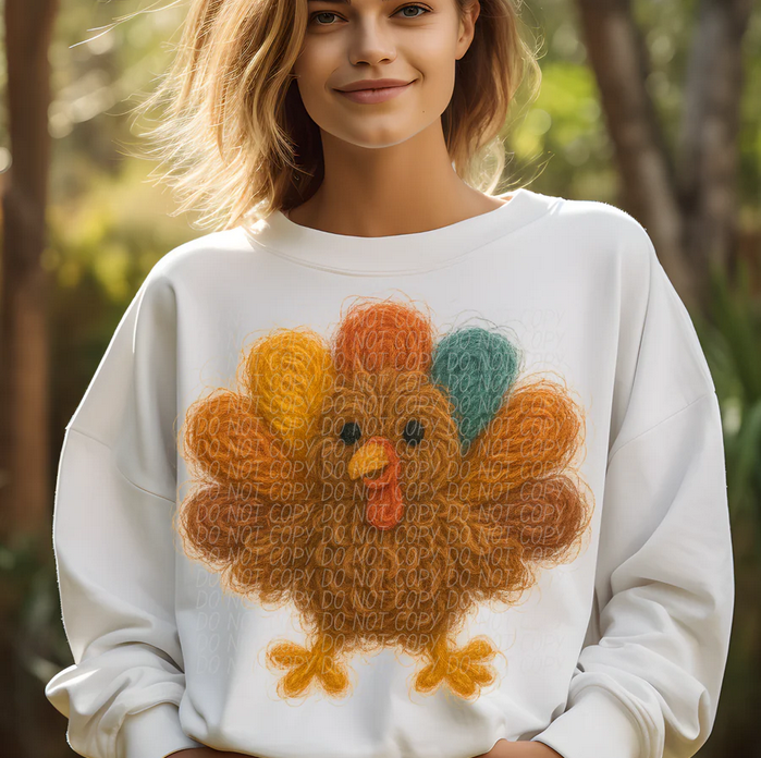 Faux Yarn Feathered Turkey
