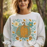 Faux Yarn Floral Pumpkin