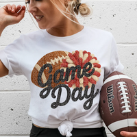 Football Game Day PomPom Faux Knit