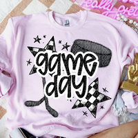 Game Day Sports Checkered Stars - Hockey (Black)