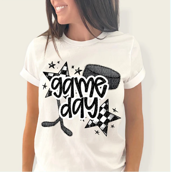 Game Day Sports Checkered Stars - Hockey (Black)