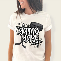 Game Day Sports Checkered Stars - Hockey (White)
