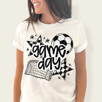 Game Day Sports Checkered Stars - Soccer (Black)