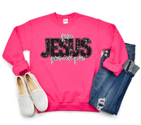 Give Jesus Your New Year Faux Glitter (Black)