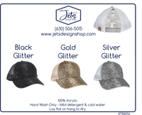 Glitter Mesh Criss Cross High Pony C.C. Ball Cap