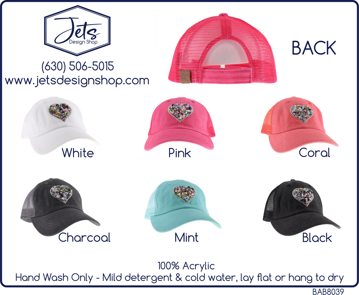 Heart Stone Embillished C.C. Ball Cap