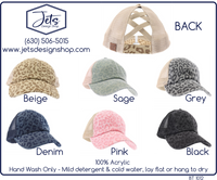 Leopard Denim Mesh Back High Pony Criss Cross C.C. Ball Cap
