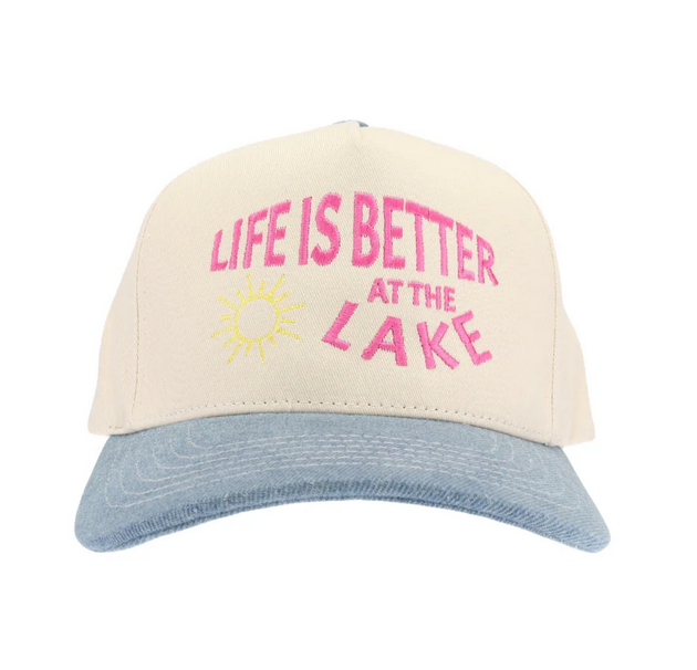 Life is Better at the Lake C.C. Embroidered Trucker Hat