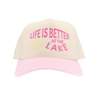 Life is Better at the Lake C.C. Embroidered Trucker Hat