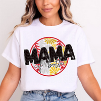 Mama Of Both Floral (Baseball/Softball)