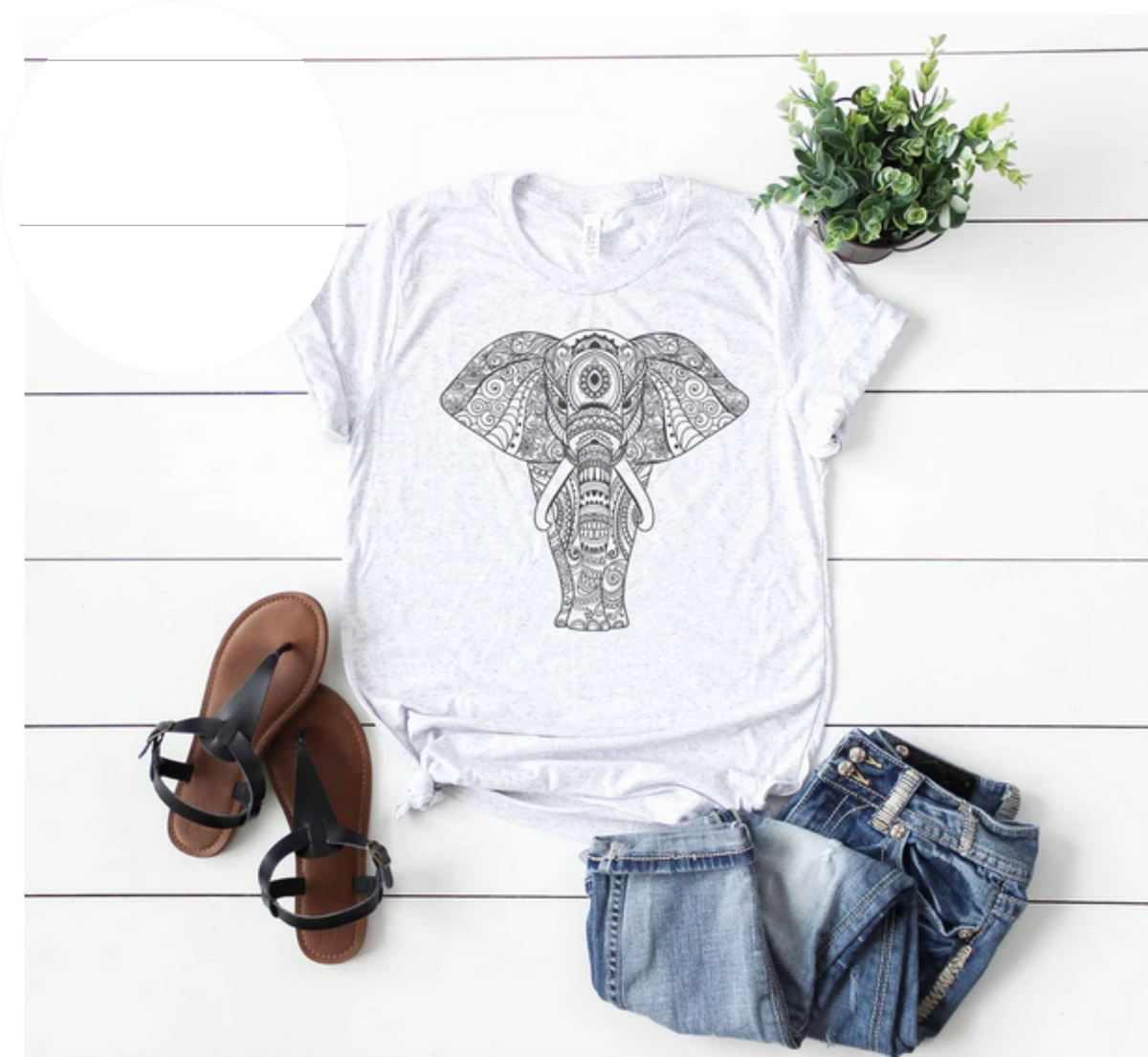 Mandala Elephant Gray