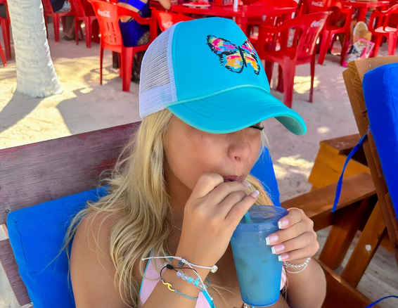 Multicolor Abstract Butterfly C.C. Ball Cap
