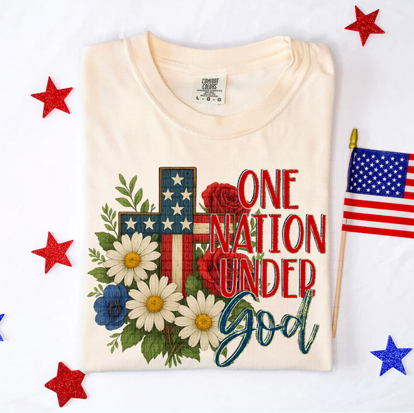 One Nation Under God (Cross & Flowers)