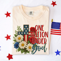One Nation Under God (Cross & Flowers)
