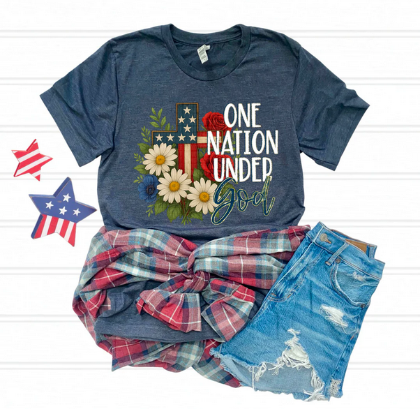 One Nation Under God (Cross & Flowers)