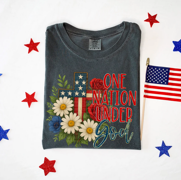 One Nation Under God (Cross & Flowers)