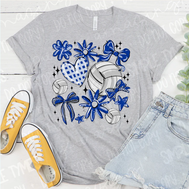 Play Ball Volleyball Collage - Royal Blue