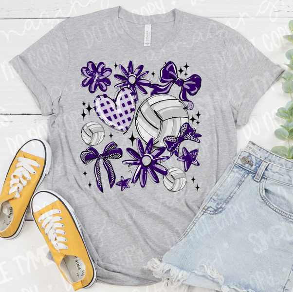 Play Ball Volleyball Collage - Purple