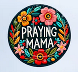 Praying Mama (Left Chest-Colorful Flowers)