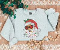 Santa With Red Glasses (Faux Glitter - Front)