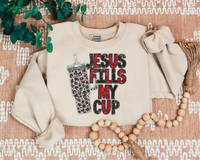 Jesus Fills My Cup (Leopard/Glitter)