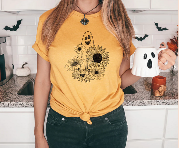 Ghost with Sunflowers (Black)