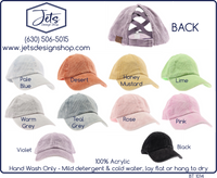 Stonewashed Corduroy Criss Cross High Pony C.C. Ball Cap