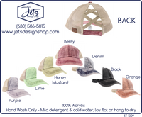 Stonewashed Denim Mesh Criss Cross High Pony C.C. Ball Cap