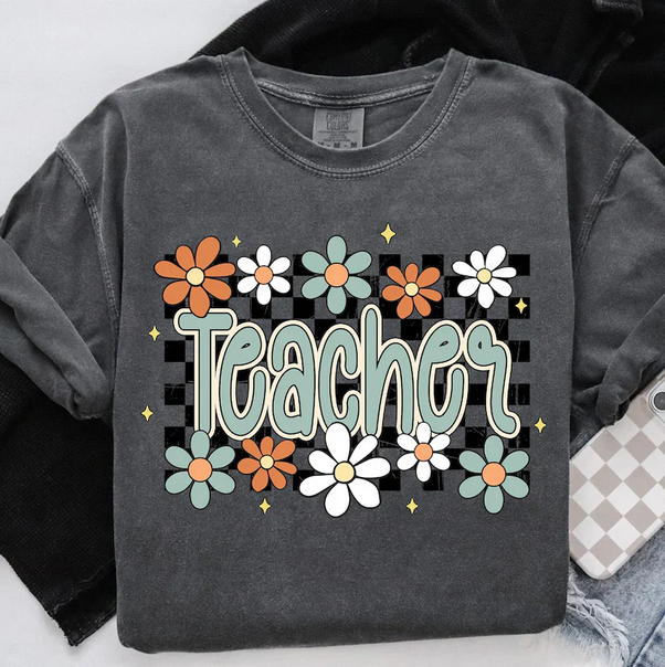 Teacher (Flowers-Checkered)