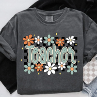 Teacher (Flowers-Checkered)