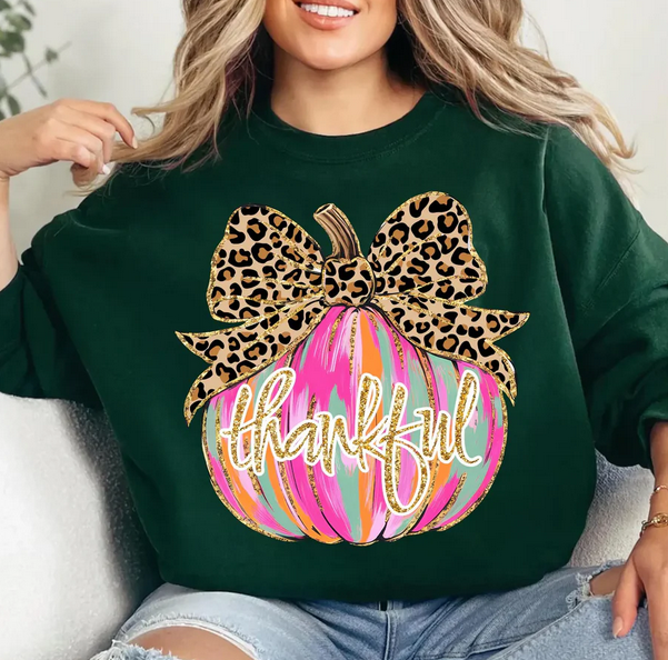 Thankful Pumpkin (Leopard Bow)
