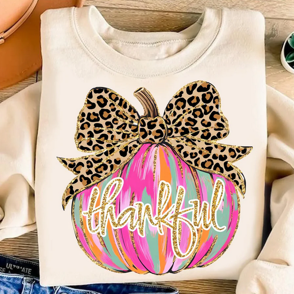 Thankful Pumpkin (Leopard Bow)