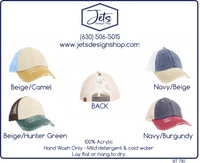 Tri-Color Stone Washed Criss-Cross High Pony C.C. Ball Cap